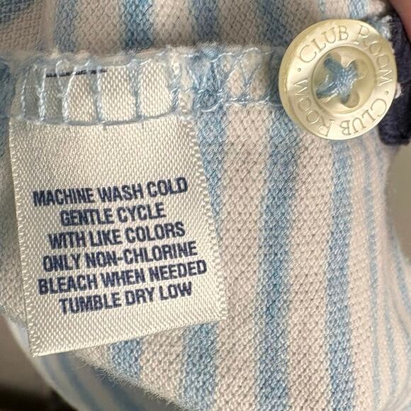 Club Room Blue and White Striped Collared 
Size XXL 100% Cotton Polo Shirt - Picture 5 of 6